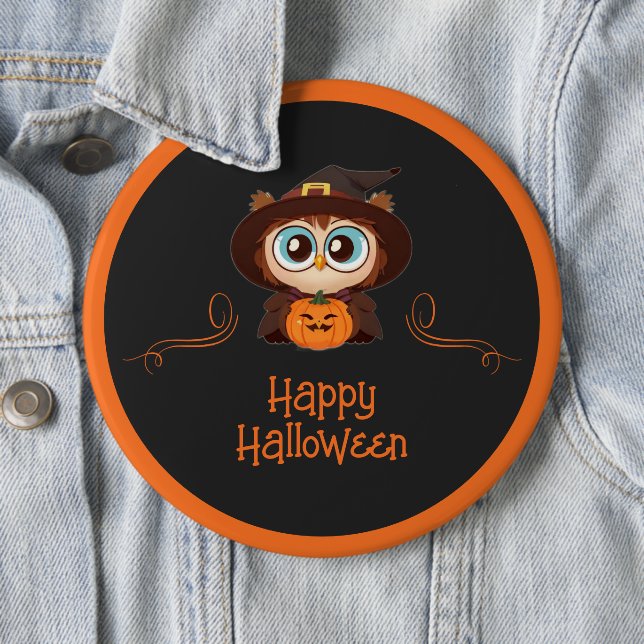 Owl/Fall/Autumn/Halloween/pumpkin Button (In Situ)