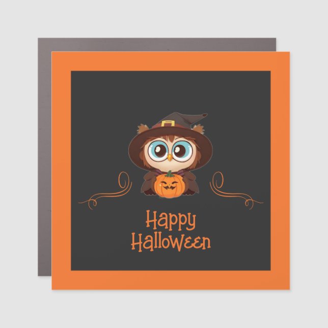 Owl/Fall/Autumn/Halloween/pumpkin Car Magnet (Front)