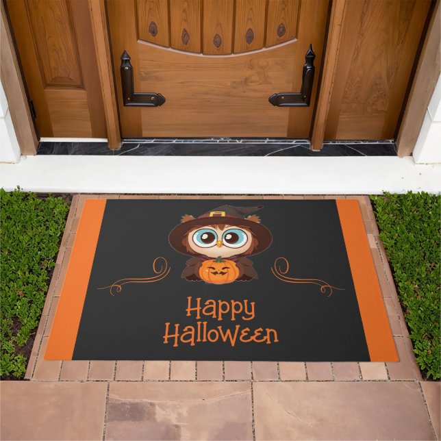 Owl/Fall/Autumn/Halloween/pumpkin Doormat (Outdoor)