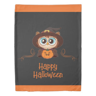 Owl/Fall/Autumn/Halloween/pumpkin Duvet Cover