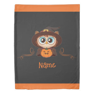 Owl/Fall/Autumn/Halloween/pumpkin Duvet Cover