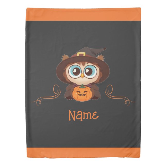 Owl/Fall/Autumn/Halloween/pumpkin Duvet Cover (Front)