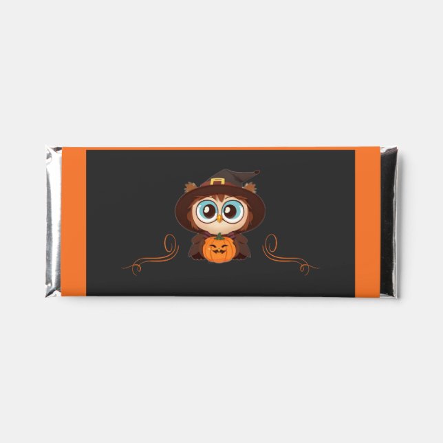 Owl/Fall/Autumn/Halloween/pumpkin Hershey Bar Favors (Front)