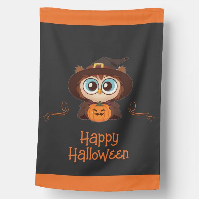 Owl/Fall/Autumn/Halloween/pumpkin House Flag (Front)