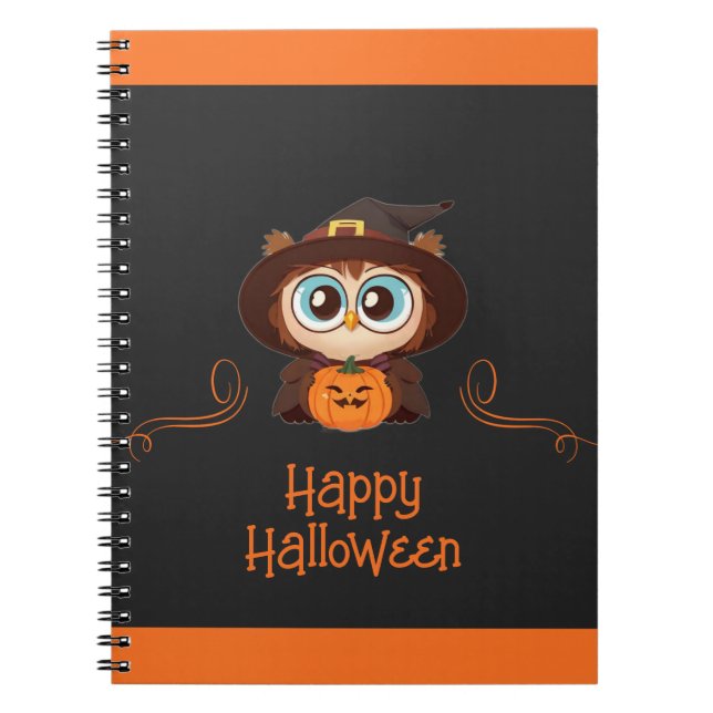 Owl/Fall/Autumn/Halloween/pumpkin Notebook (Front)