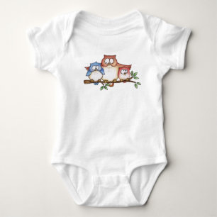 Owl Family Baby Bodysuit