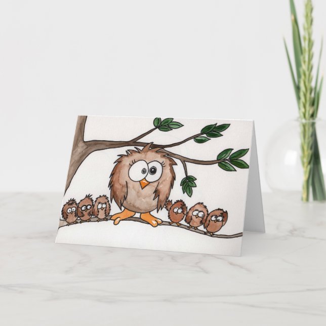 Owl family card (Front)