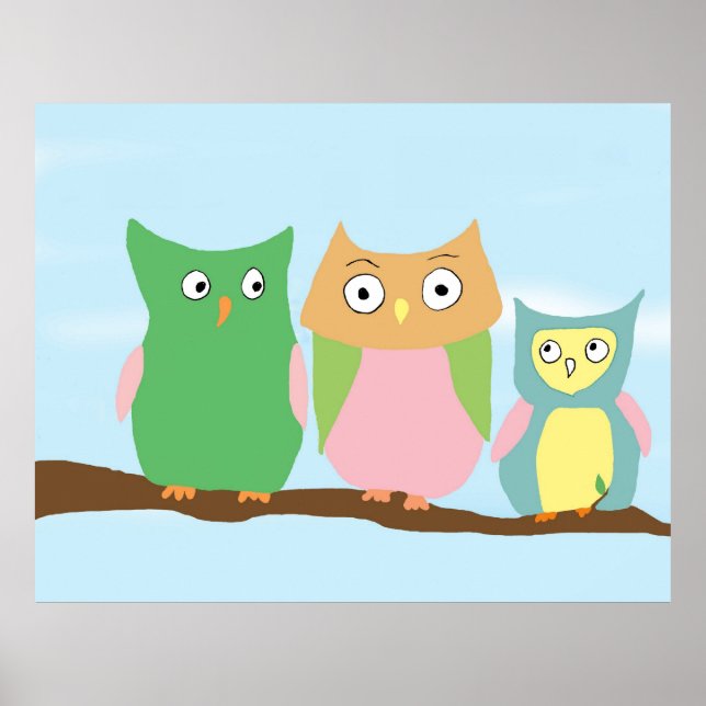 Owl Family Portrait-large Poster (Front)