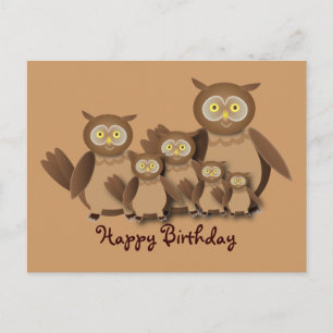 Owl Family Postcard