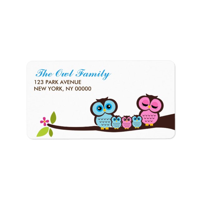 Owl Family Return Address Labels (Front)