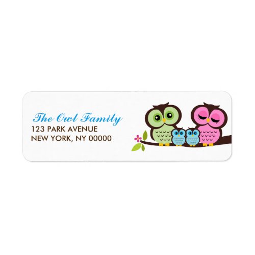 Owl Family Return Address Labels