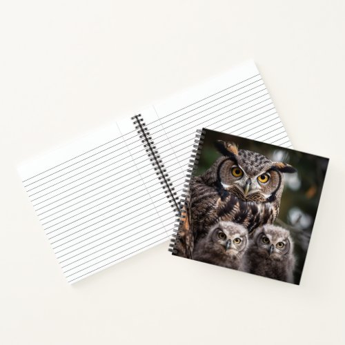 Owl Family Spiral Notebook