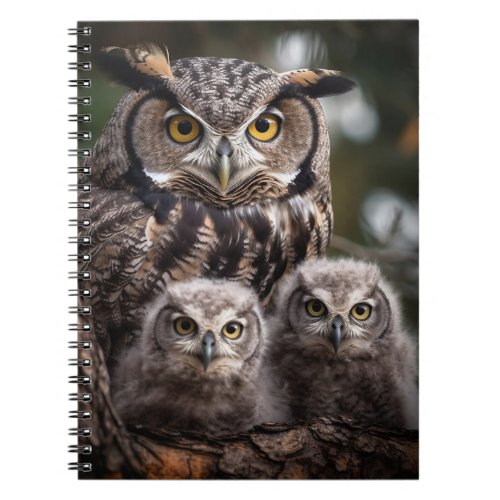 Owl Family Spiral Photo Notebook