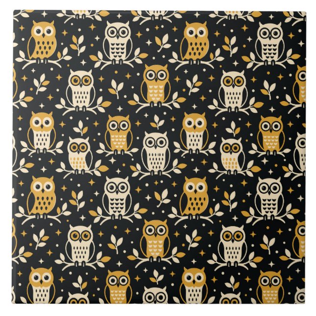 Owl Fantasy Design - Illustrative, Bring A Touch o Ceramic Tile (Front)