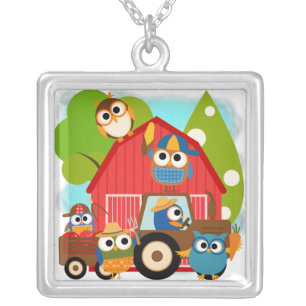 Owl Farmers Silver Plated Necklace