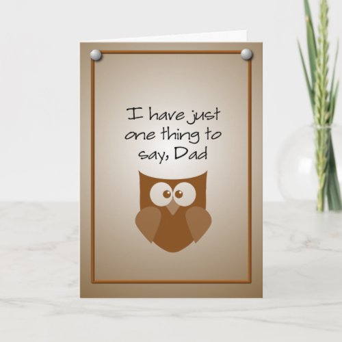 Owl Fathers Day Card