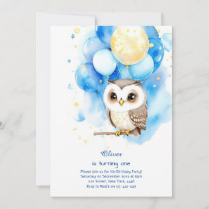 Owl First Birthday Invitation