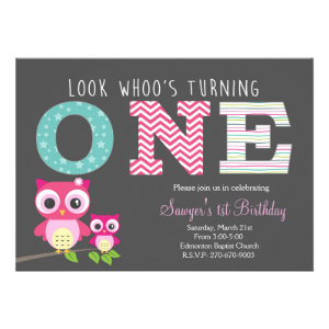 Owl First Birthday -Look whoo is turning one Card
