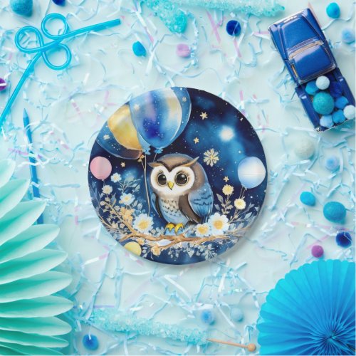 Owl First Birthday Paper Plates