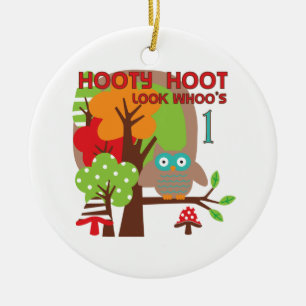 Owl First Birthday T-shirts and Gifts Ceramic Ornament