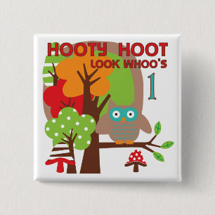 Owl First Birthday T-shirts and Gifts Pinback Button