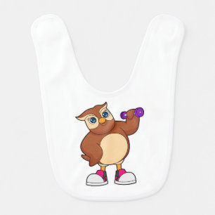 Owl Fitness Dumbbell Baby Bib