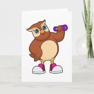 Owl Fitness Dumbbell Card