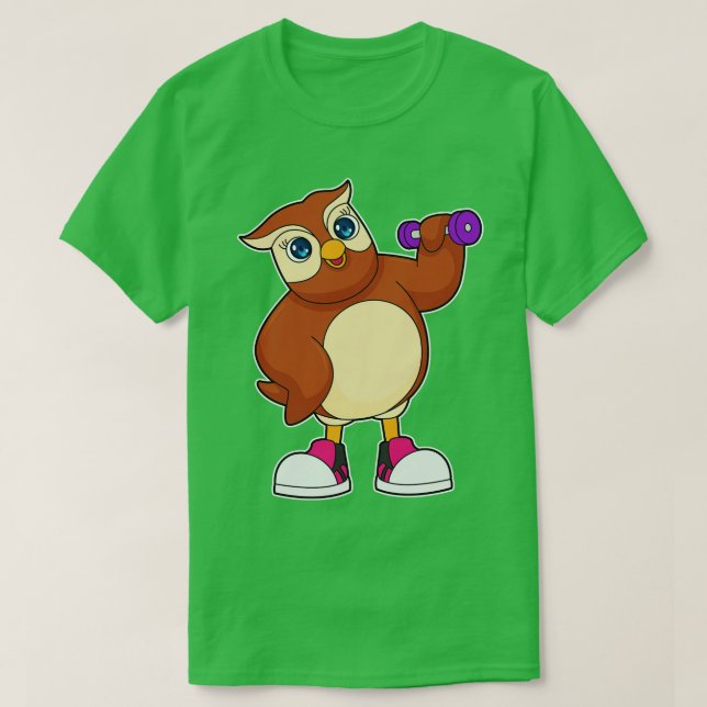 Owl Fitness Dumbbell T-Shirt (Design Front)