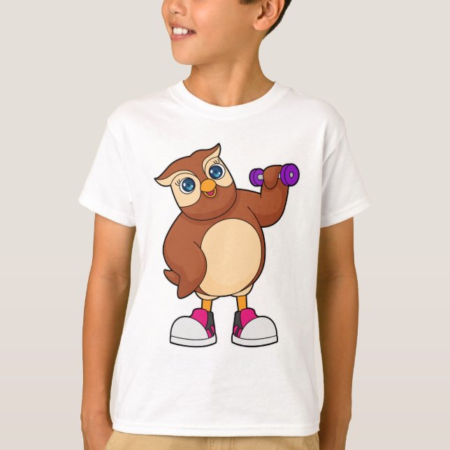 Owl Fitness Dumbbell T-Shirt (Front)