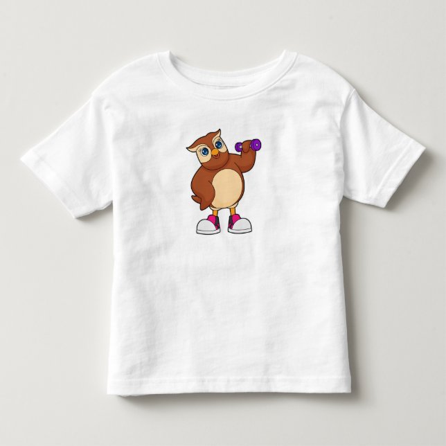 Owl Fitness Dumbbell Toddler T-shirt (Front)
