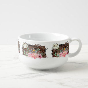 Owl Floral Soup Mug