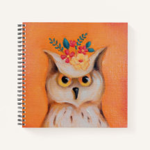 Owl & Flowers Hardcover Notebook