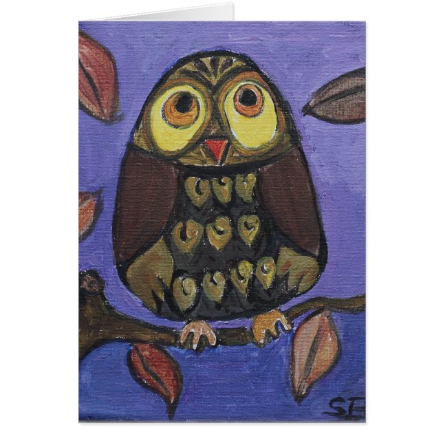 Owl Folk Art Painting Cards (Front)