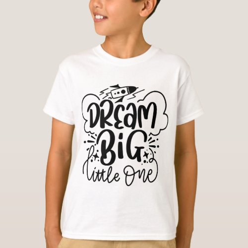 Owl for a shirt with the inscription Big Dream 