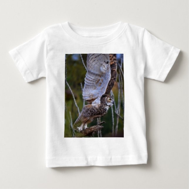 Owl Fractal Baby T-Shirt (Front)