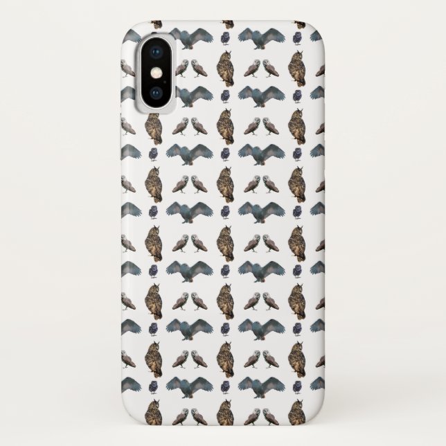 Owl Frenzy iPhone X Case (choose colour) (Back)