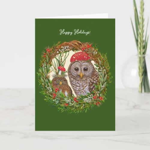 Owl Friends holiday card