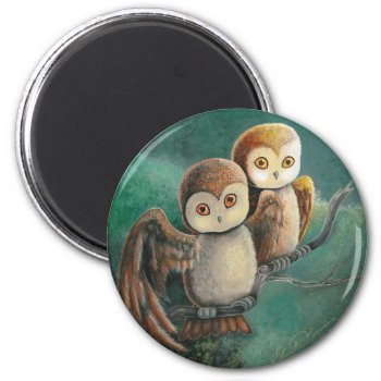 Owl Friends Owl Art Magnet by ArtsyKidsy at Zazzle