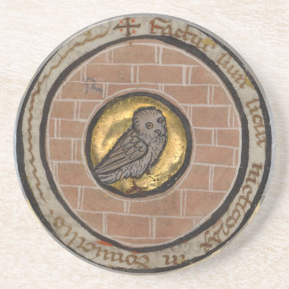 Owl from a Medieval Manuscript Drink Coaster