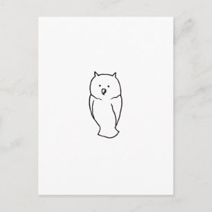 Owl - Fun cute simple totem ink line drawing art Postcard