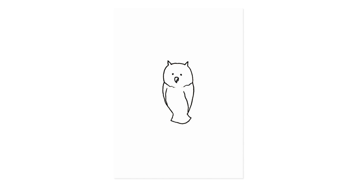 Owl Fun Cute Simple Totem Ink Line Drawing Art Postcard Zazzle Com Using basic shapes to create cute cartoon drawings. owl fun cute simple totem ink line drawing art postcard zazzle com