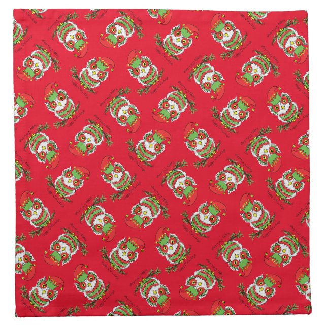 Owl Funny Christmas Cute Kids Cloth Napkin (Front)