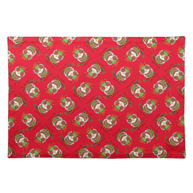 Owl Funny Christmas Cute Kids Cloth Placemat (Front)
