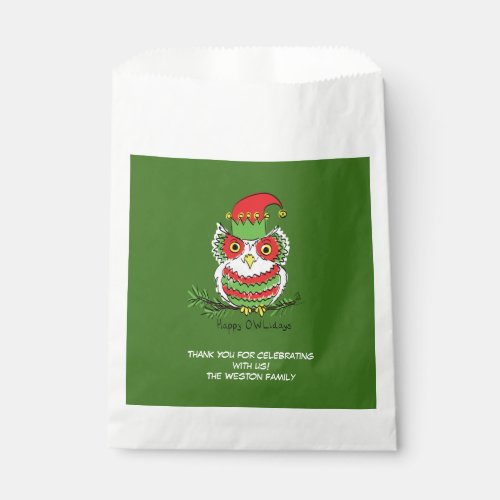 Owl Funny Christmas Cute Kids Favor Bag