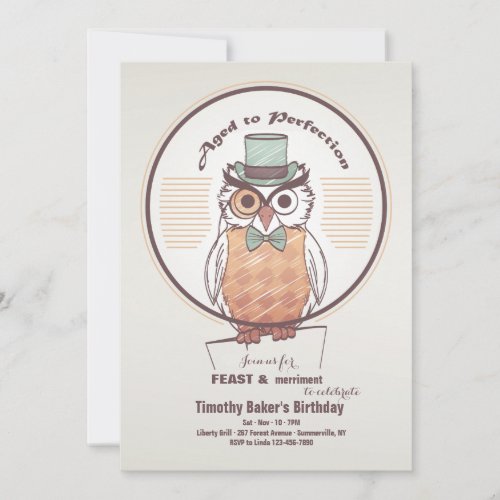 Owl Gentleman Invitation