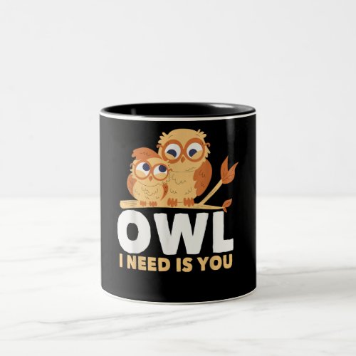 Owl Gift Great Cute Owl Bird Lovers Two_Tone Coffee Mug