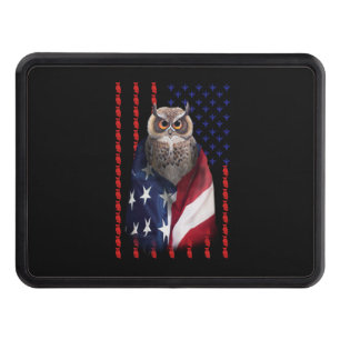 Owl Gift Owl Cool Flag Usa Hitch Cover