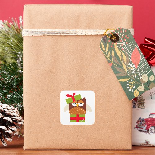 Owl Gift Square Sticker