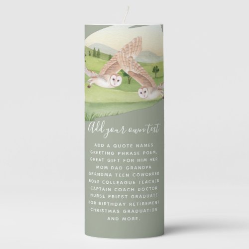 OWL GIFTS _ Personalized Pillar Candle