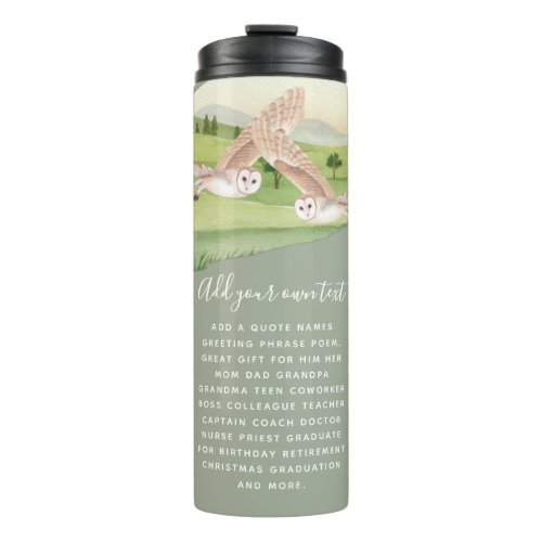 OWL GIFTS _ Personalized Thermal Tumbler